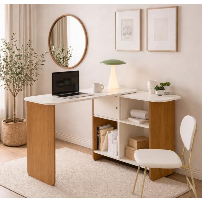 Mesa Escrivaninha Retrô Minimalista Decoração Ambiente Escritório Home Office Premium