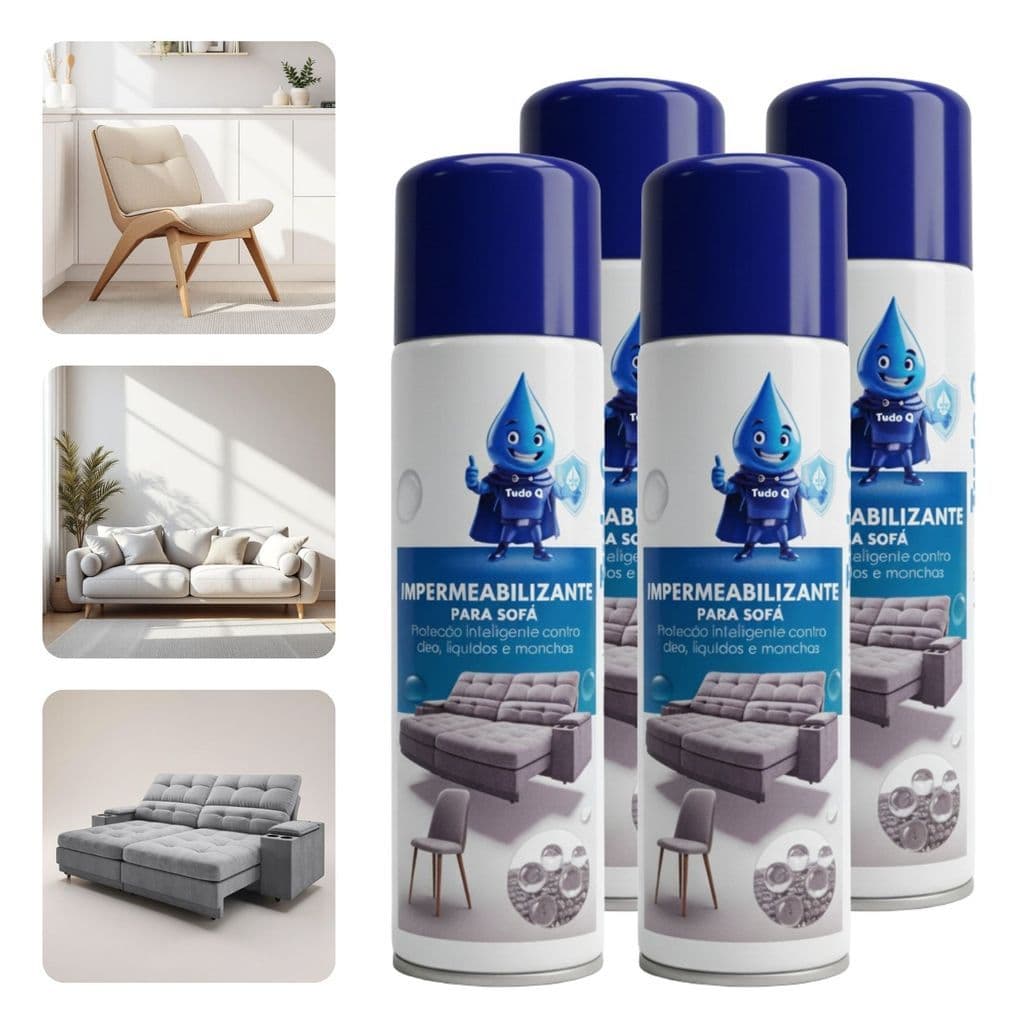 4 Impermeabilizante para Sofá e Estofados 325ml Ultra Lub Proteção Anti Líquidos Manchas
