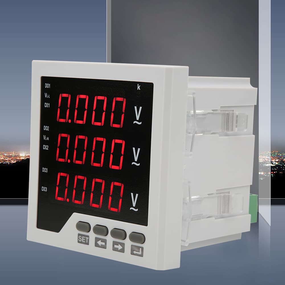 DTM-AV96 Medidor de tensão trifásico programável com display digital LED Voltímetro AC 450V