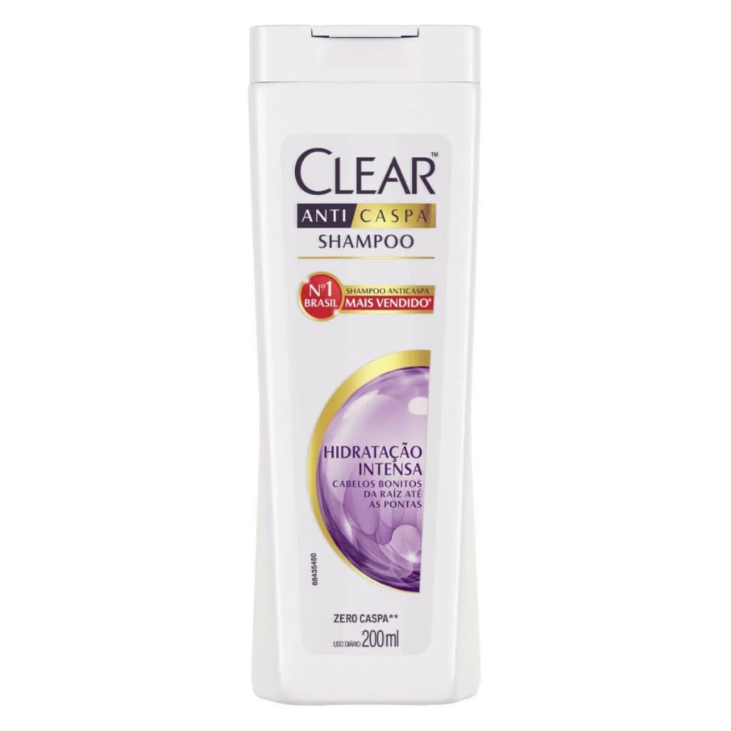 Shampoo Clear Hidratação Intensa 200ml - Hidratação, Controle da Caspa e Cuidado do Couro Cabeludo