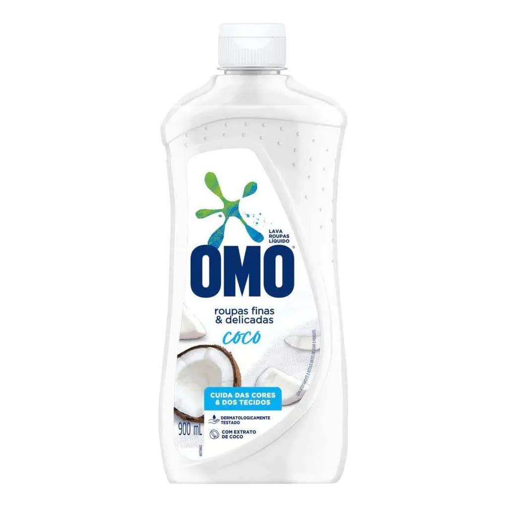 Sabão Omo Roupas Finas E Delicadas Coco Frasco 900ml