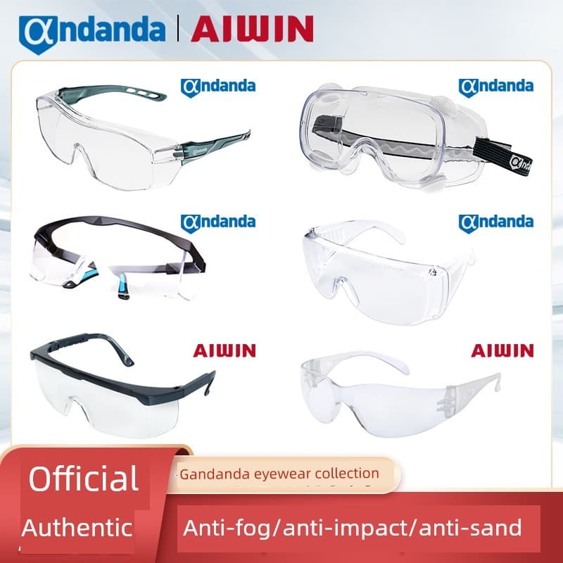 Andanda AIWIN Óculos Anti-Fog Anti-Poeira Óculos à Prova de Areia Homens Óculos de Proteção Industriais à Prova de Vento