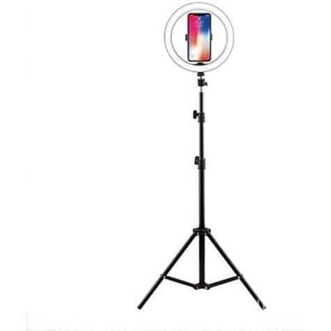 10 Polegada Led Selfie Luz Altura Ajustável Protable Anel Lâmpada Tricolor Escurecimento 10 Níveis De Brilho Profissiona