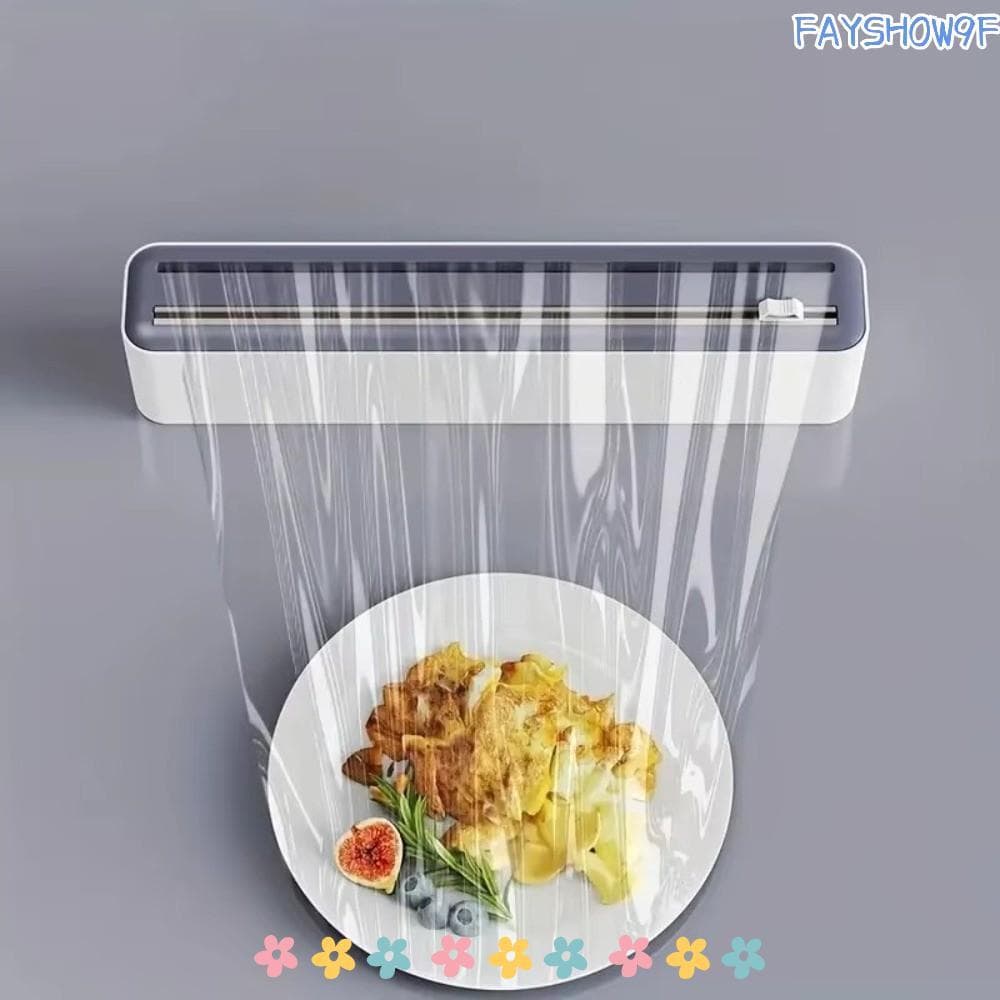 Dispensador De Filme Para Alimentos FAYSHOW , Cortador De Folha De Alumínio Extensível Plástico , Corte Duplo Deslizante