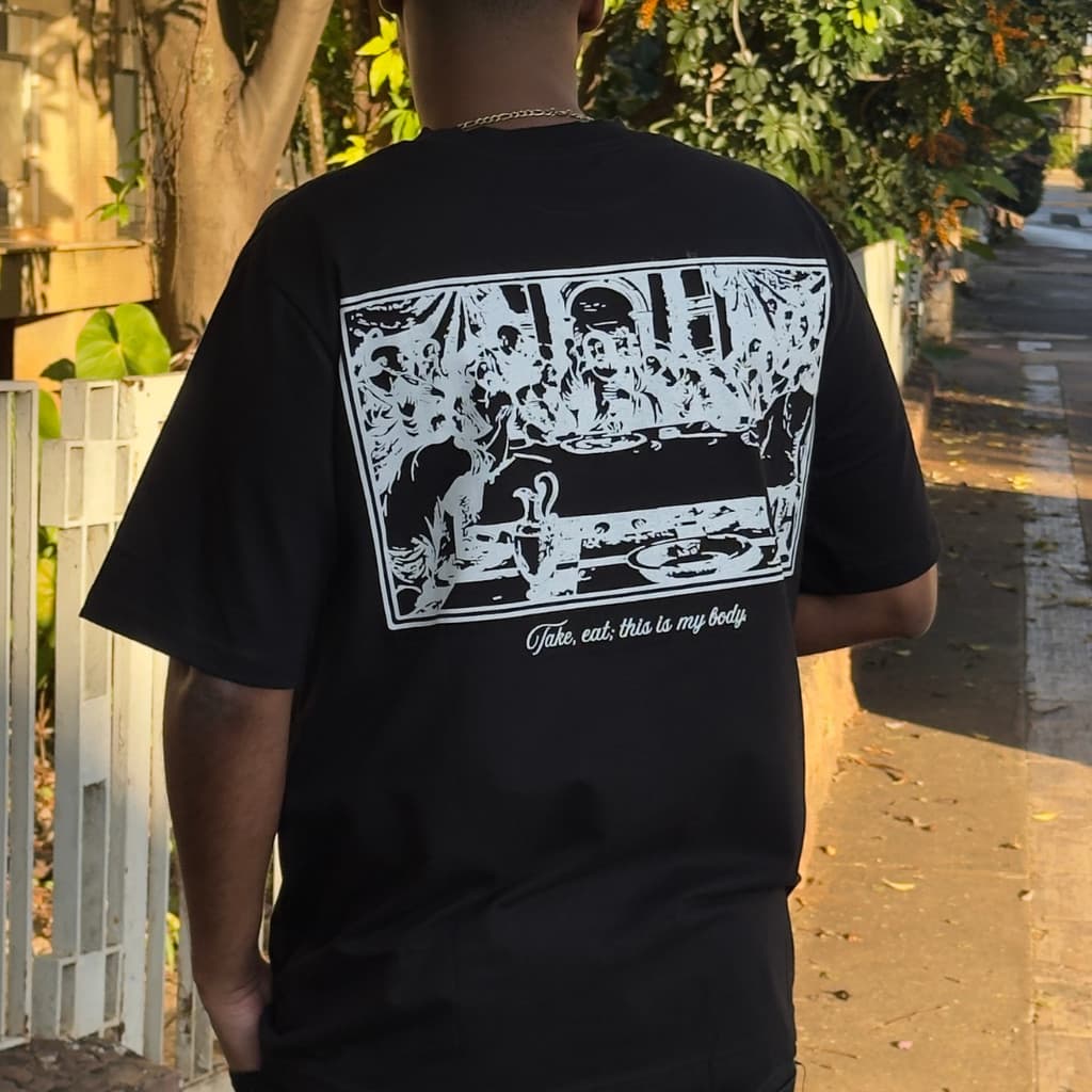 Camiseta Oversized Streetwear "A Última Ceia" Jesus Algodão