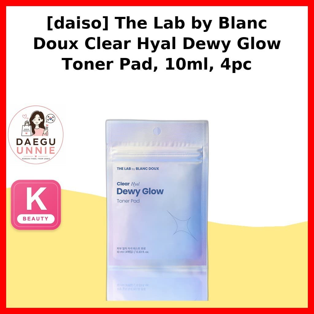 [daiso] Almofada De Toner The Lab De Blanc Doux Clear Hyal Dewy Glow , 10ml , 4 Unidades/Almofadas Coreanas