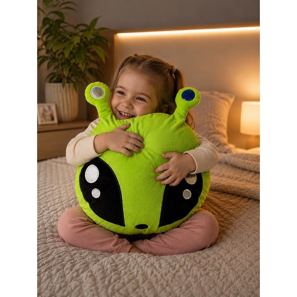 Almofada Alienígena Decorativa Pelúcia Macia Criativa para Sofá Quarto Presente