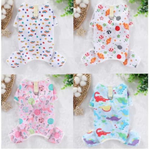 Pijamas de Verão para Cães - Design Fofo com Algodão Leve, Respirável e Estampado, Ideal para Altas Temperaturas ZI4S LX