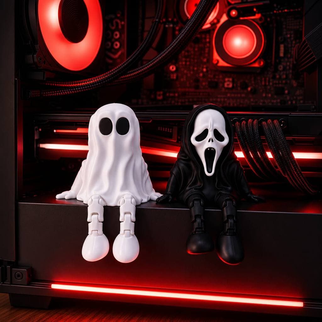 Fantasminha Ghostface Decoração Quarto Geek Setup PC Gamer