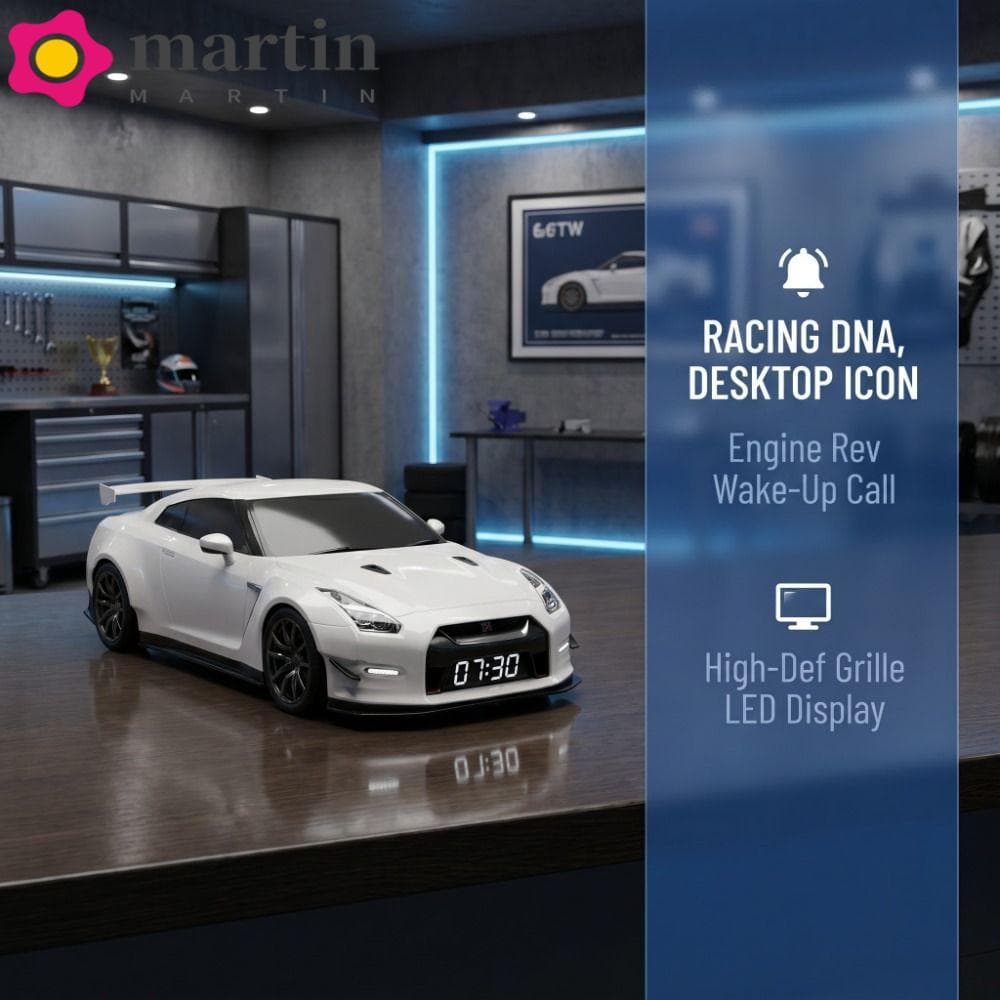 Relógio De Carro Esportivo MARTIN , Design Exclusivo , Despertador Hypercar Com Criativo , Exibição De Tempo