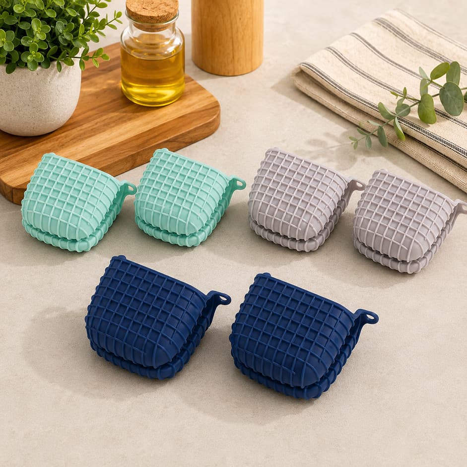 Kit 2 Luva de Silicone Cozinha Pegador Térmico Antiderrapante Panela Forno Fogão Quentura