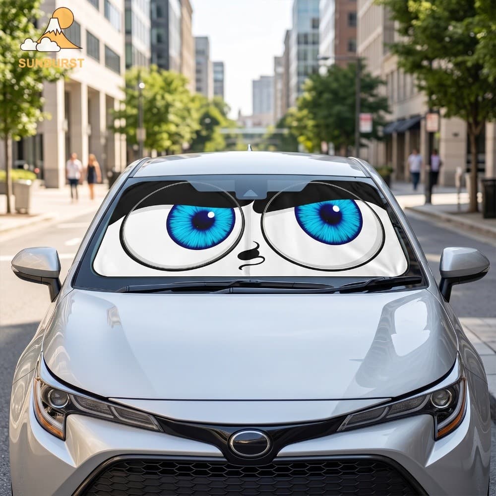 [Sunburst1 . br] Protetor Solar De Carro De Poliéster Bloqueia Calor Para Carros Em Veículos Proteção De Atividades Ao A