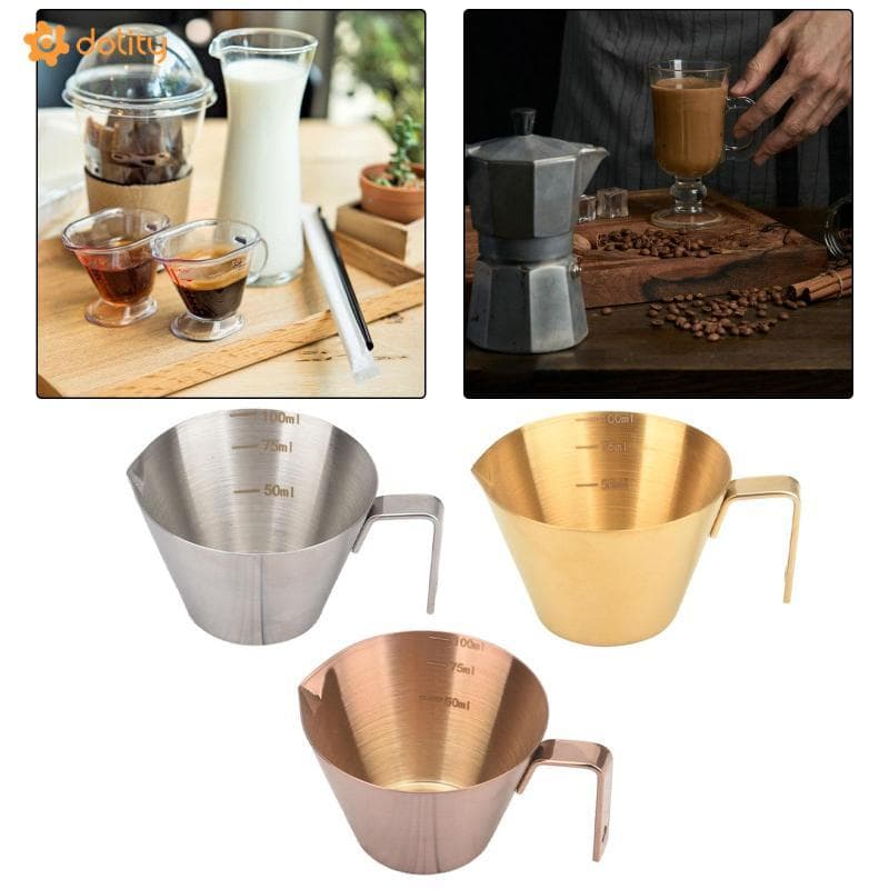 [Acituna] Copo Para Derramar Café Expresso Acessórios Com Escala Copos De Molho Restaurante Medidor De Leite Em Aço Inox