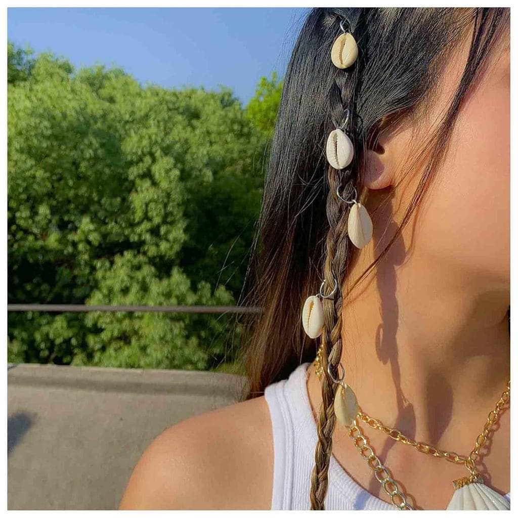Acessórios de Cabelo Boho Tribal em Forma de Círculo - Anéis Trançados Prateados, Presilhas para Dreadlocks, Laços de Ca