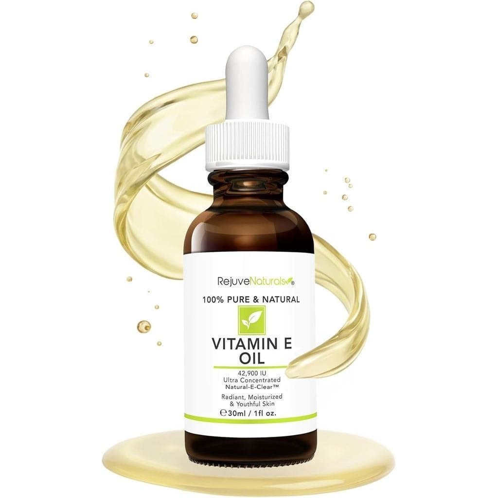 Óleo de Vitamina E - 100% puro, 42.900 UI.   Corrige a secura e os danos causados por cirurgia, acne, manchas da idade e