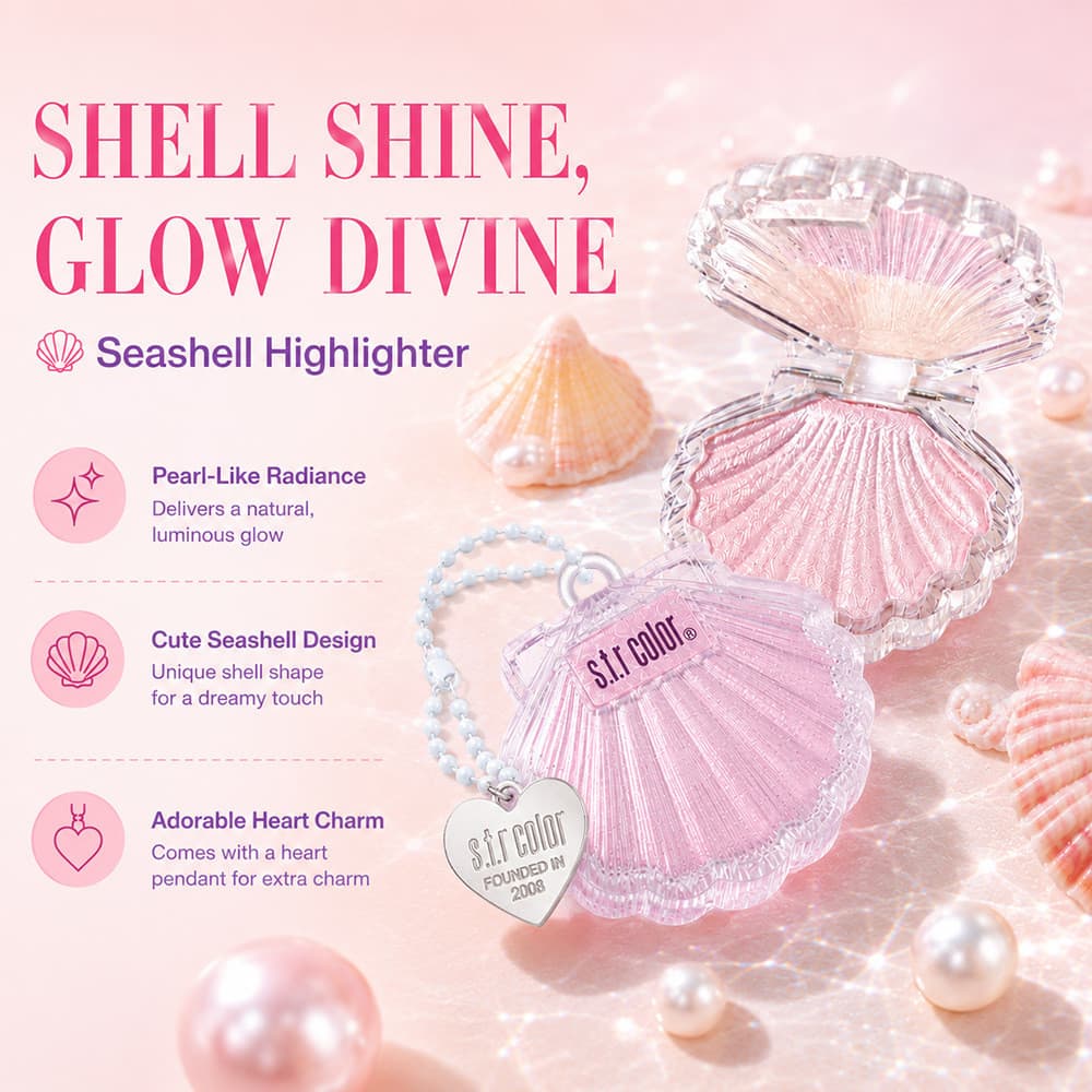 s.f.r Shell Light Sensation Creme Iluminador 3D para o Rosto, Pó Iluminador Perolado
