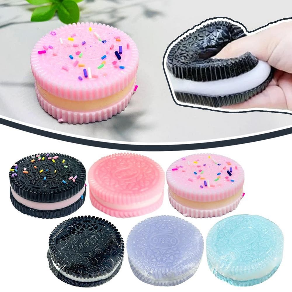 Oreo-Style Squishy Fidget Toy Stress Relief Cookie Squeeze Toys Para Crianças E Adultos Soft Slow Rising Pinch Presente