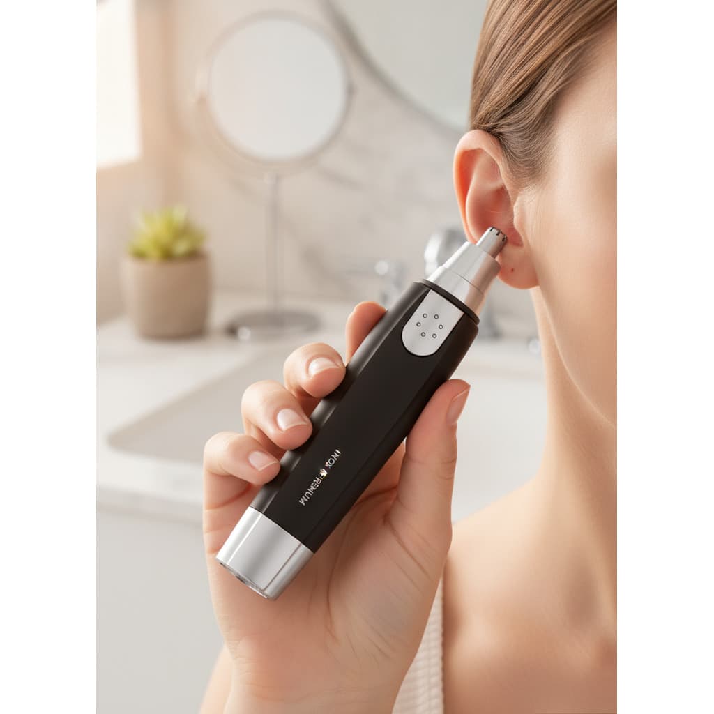 Cortador de Pelos Nariz Ouvido Profissional Elétrico Portátil Sobrancelha Aço Inox Premium
