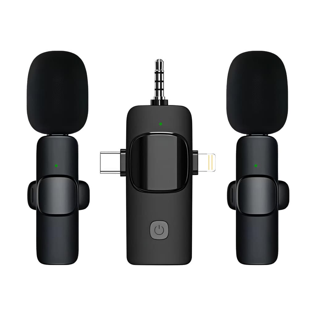 K K15 microfone de lapela sem fio do telefone móvel ao vivo Mini microfone três-em-um gravação rádio microfone de reduçã