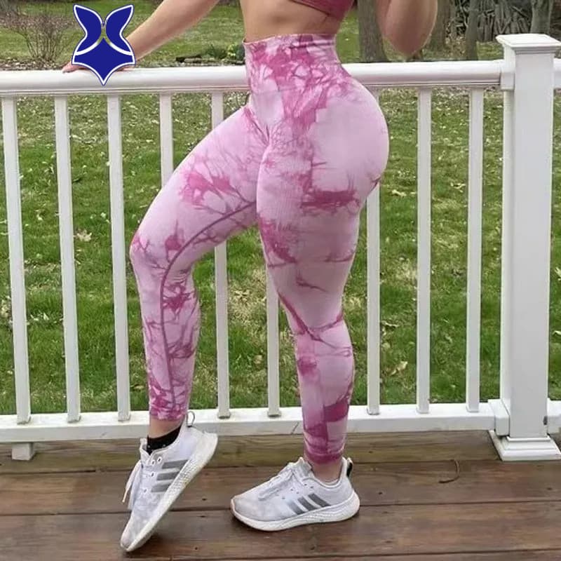 Calças De Yoga De Cintura Alta Sem Costura/Tie-Dye Pants Women/Fitness College Esportes Ao Ar Livre Leggings S-XL