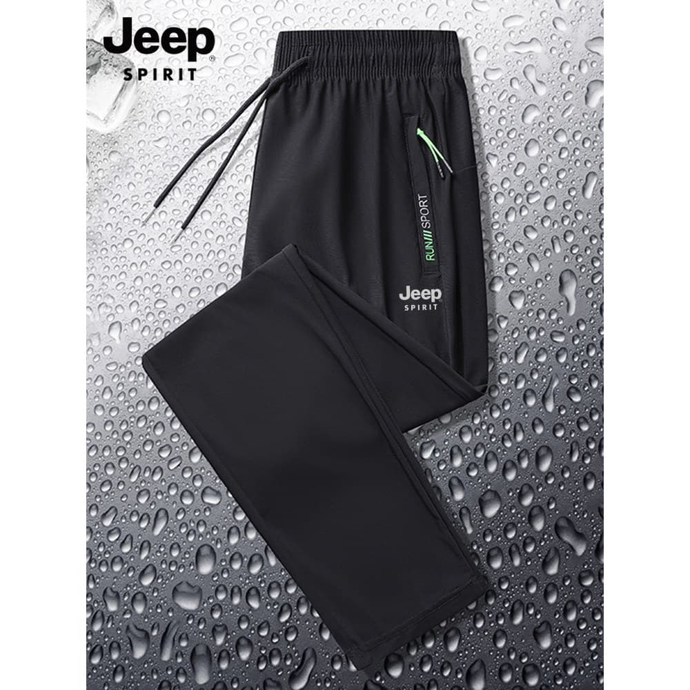 Jeep calças masculinas de seda gelo de verão calças esportivas novas calças casuais calças masculinas pai usar calças co