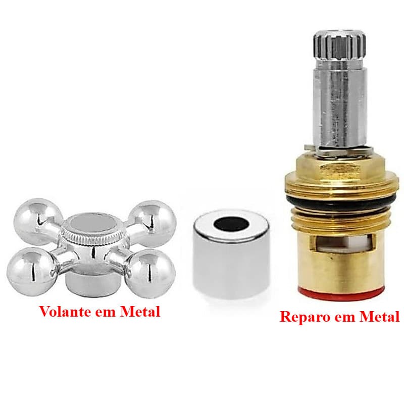 Kit Reparo Para Torneira Cartucho Cerâmico Metal M18 1/4 Volta Alavanca Metal
