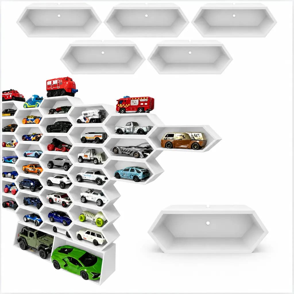 Kit 5 Suportes Porta Carrinhos Hot Wheels Para Parede Organizador Expositor
