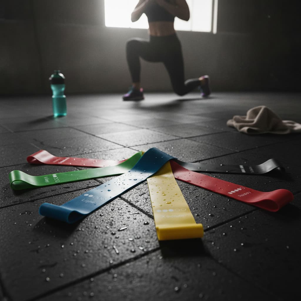 Kit 5 Faixas Elásticas Mini Band Premium Níveis de Resistência Treino Funcional Fitness Pilates