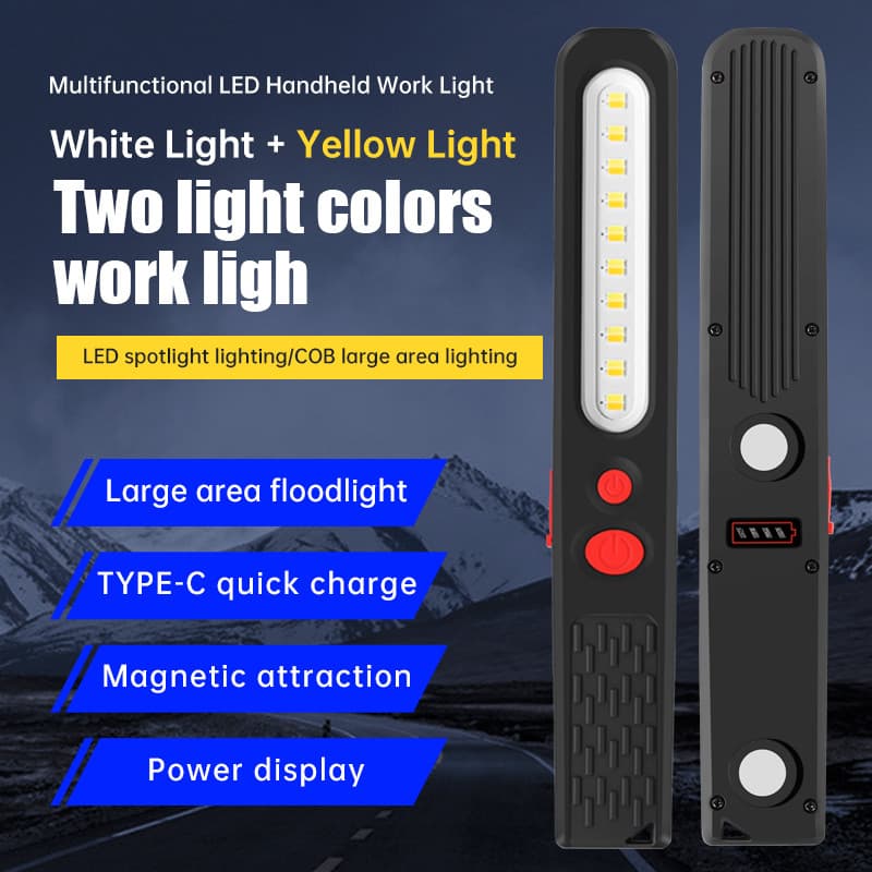 Luzes LED De Detalhamento De Carro , Polimento De Luz De Trabalho Automático , Lâmpada Magnética Amarela Recarregável us