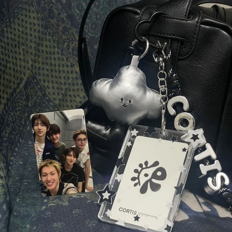 Porta-cartões acrílico CORTIS Bolsa periférica pendurada chaveiro grátis um cartão fotográfico para cinco pessoas com im