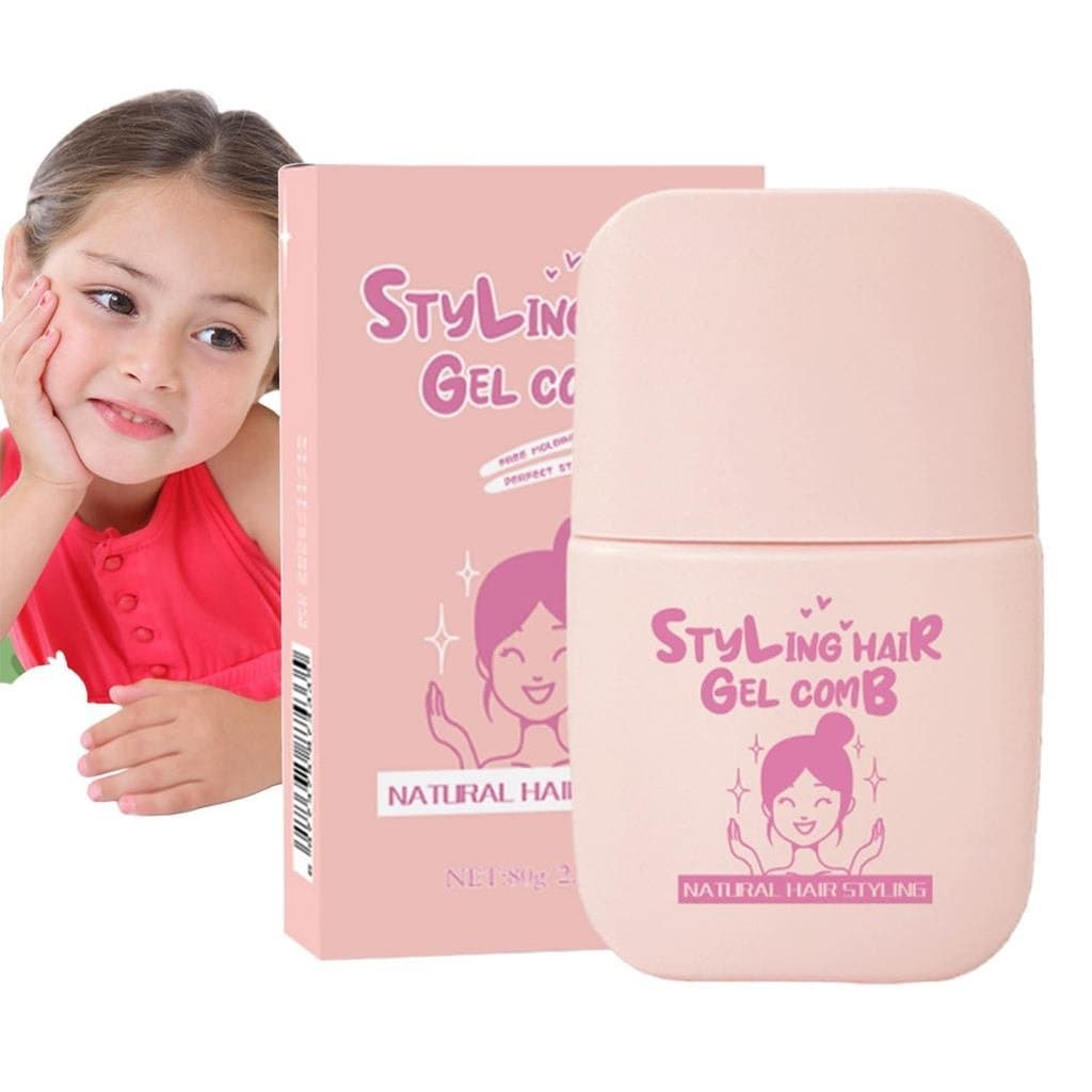 Gel Capilar com Pente – Gel Capilar 2 em 1 Não Oleoso para Meninos e Meninas, Controle para Fios Rebeldes e Frizz, Bastã