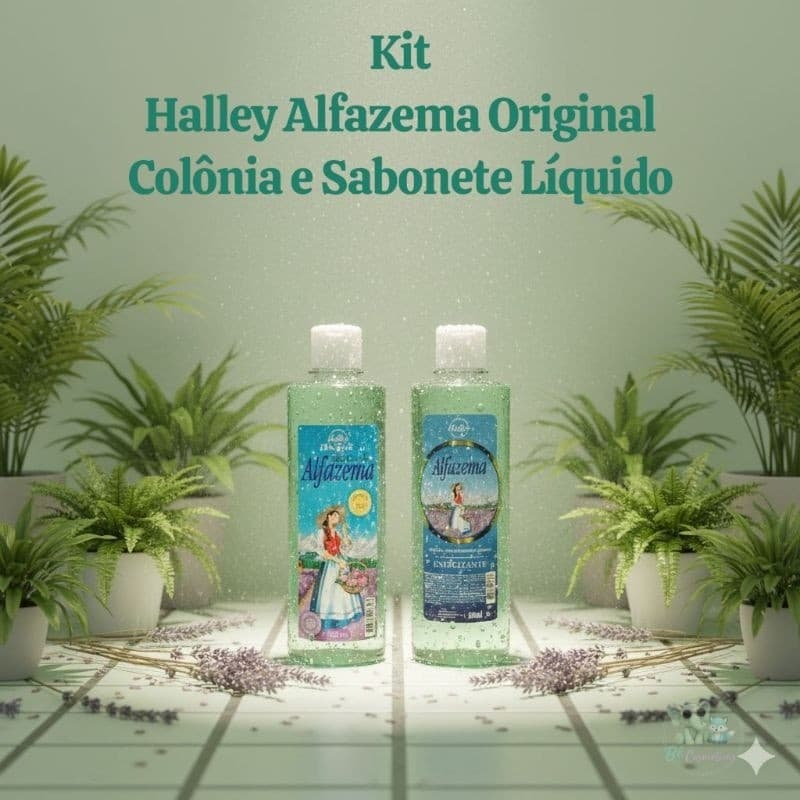 Halley Alfazema Original Kit 1 Deo Colônia 250ml e 1 Sabonete Líquido Alfazema 500ml Energizante