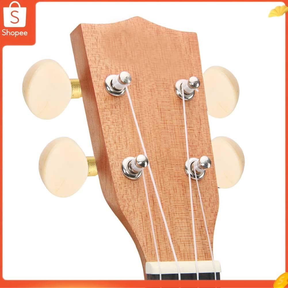 2L 2R Gold Ukulele String Tuning Pegs Locking Tuners com botões brancos