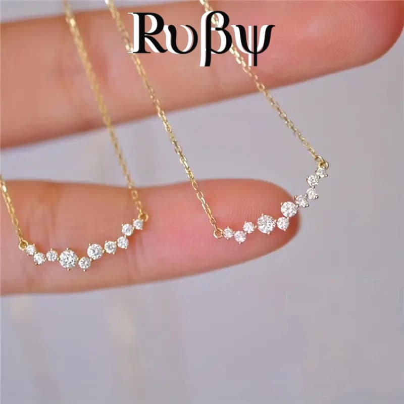 Pingente de Zircônia Estrela Simples Ruby*Diamond, Joia Elegante e Exquisita, Colar Geométrico, Colar de Moda Diária ZU3