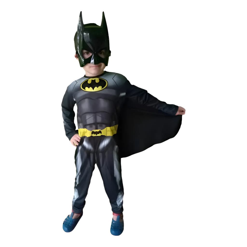 Fantasia Infantil Homem BatmAN Longa Herói Com Capa COMPLETA PREMIUM
