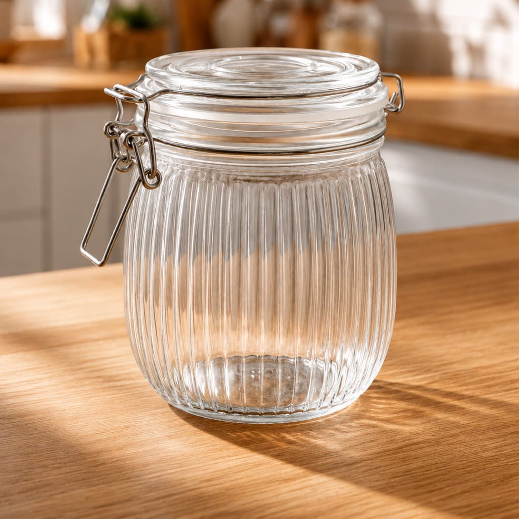 Pote Em Vidro 750ml Premium Grande Vedação Anti-Inseto Porta Mantimento