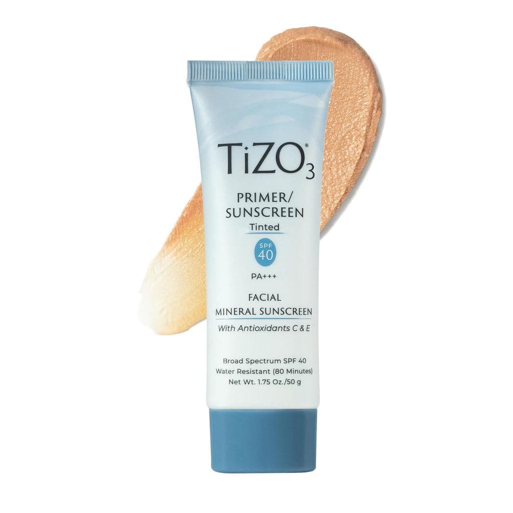 Protetor Solar e Primer Facial Mineral TiZO3, com Cor, Amplo Espectro SPF 40 com Antioxidantes, Acabamento Fosco Translú