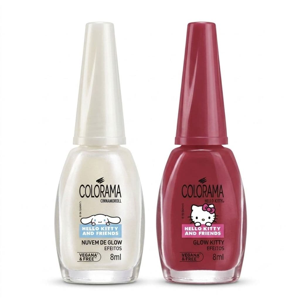 Kit 2 Esmaltes Colorama Hello Kitty Nuvem E Glow Kitty 8ml