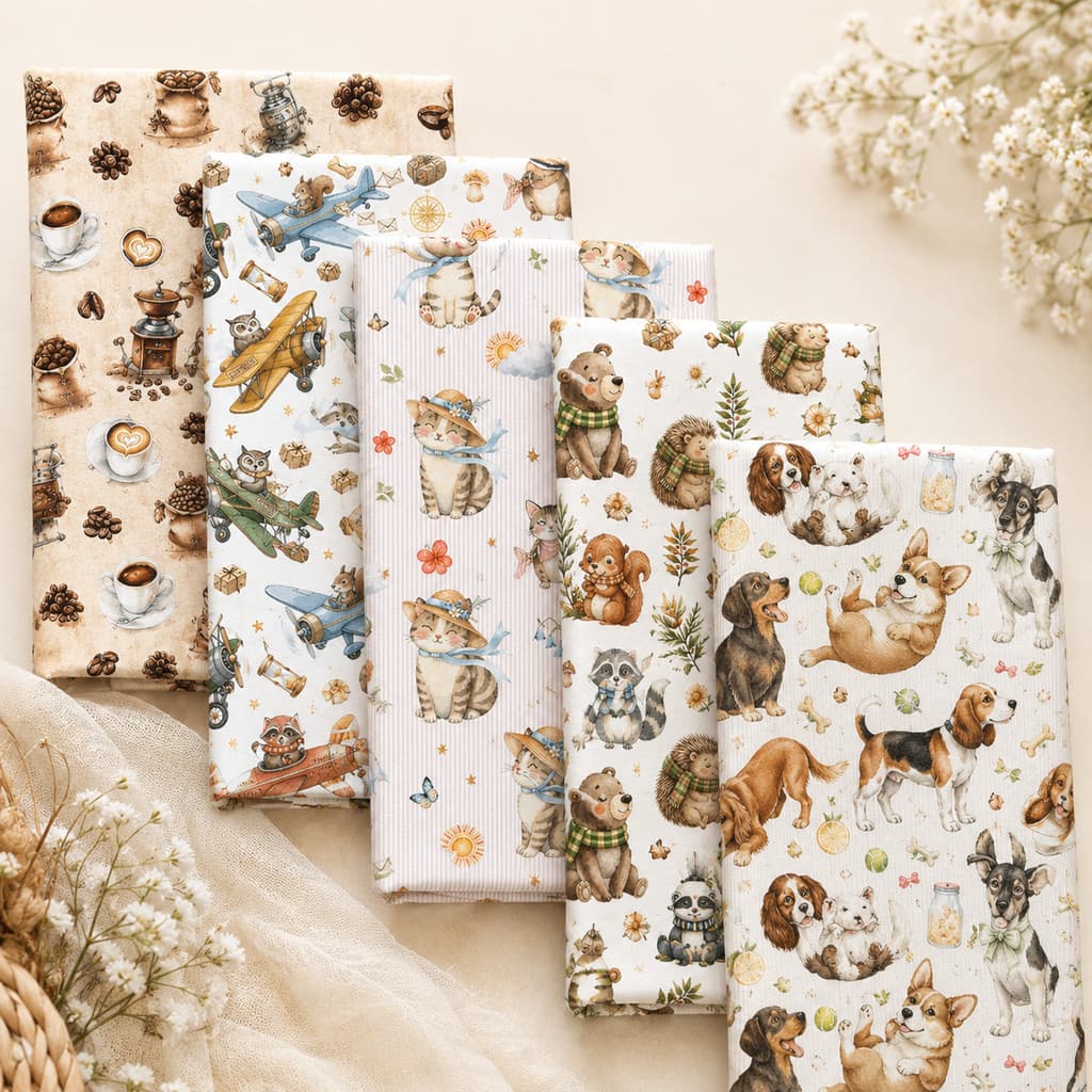 Tecido Tricoline Digital Estampado Varias Estampas Mesa Decoração Bolsa Infantil Enxoval Pano