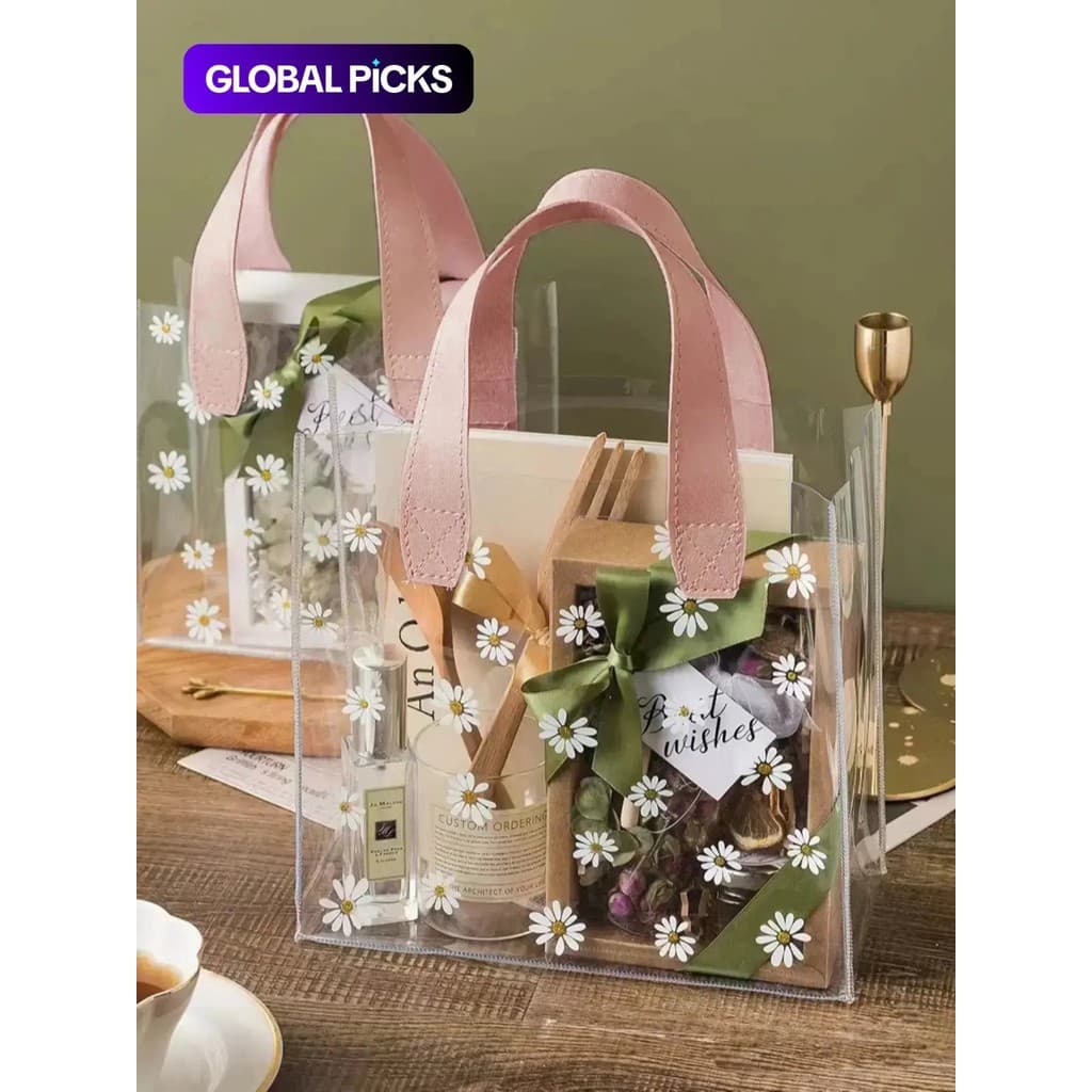 learDaisyFloralharmAesthetiToteBag,uteGiftBagforWomen,WeddingorBirthdayGiftReadyPakaging,TrendyersatileHandbagforDailyUs