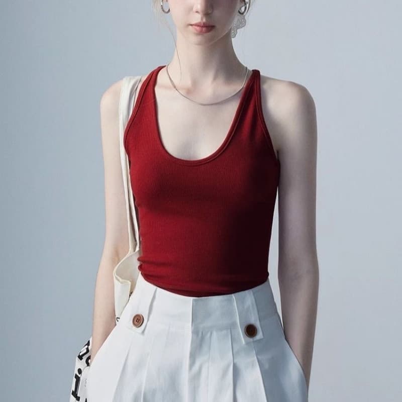 Estilo Hong Kong Retro wear vermelho Halter pescoço com almofada no peito camisola feminina exterior usar linda volta qu