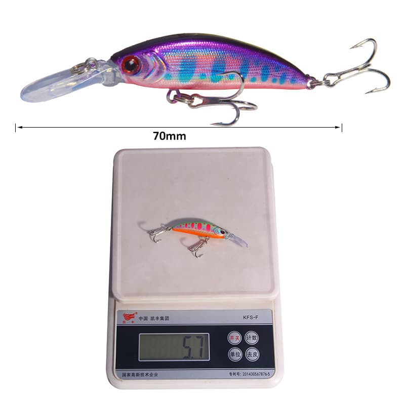 Isca Artificial Popular Mino, Isca Afundante Tomb-Raising 6g/7cm, Isca Rígida Artificial Realista para Lúcio e Robalo, E