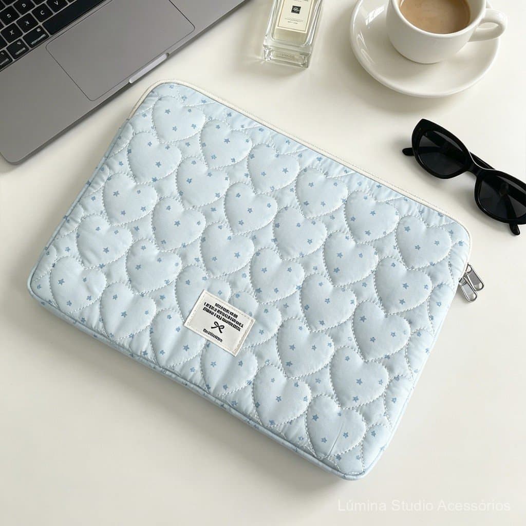 Bolsa para laptop estilo coreano, bolsa para tablet iPad de 14 polegadas, capa de armazenamento para notebook de 11 pole