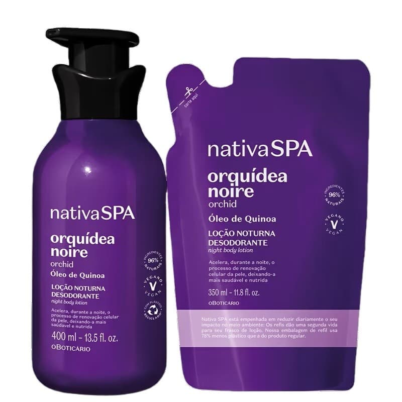 Combo Nativa SPA Orquidea Noire: Loção Corporal 400ml + Refil 350ml