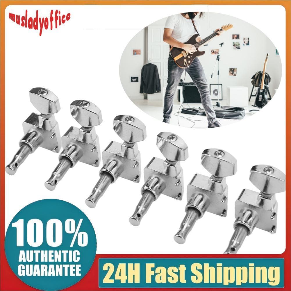 Musladyoffice-BR 6 conjuntos de afinação de guitarra peg afinador de corda fechada kit de cabeça de máquina para fender