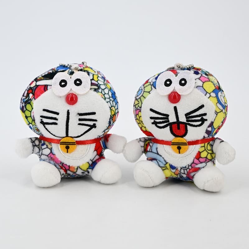 10cm Estilo Aleatório Flor Sorridente Doraemon Murakami Chaveiro Decoração Brinquedos De Pelúcia Macio Recheado Anime Bo