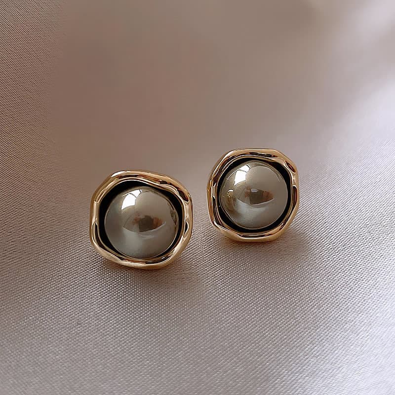 Brincos de pérola cinza francês luz luxo High-End temperamento brincos s925 prata agulha nicho único Retro brincos femin