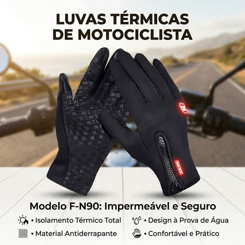 Luva de Motoqueiro Luvas Térmicas Unissex Trouch Screen Aquece as Mãos e Compatível com Tela Sensível ao Toque parra