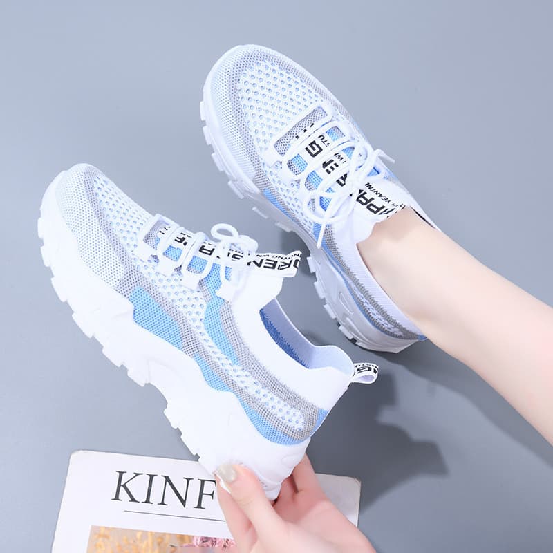 Sapatos esportivos de sola grossa feminino novo estilo moda Casual sapatos femininos compras tênis de corrida feminino e