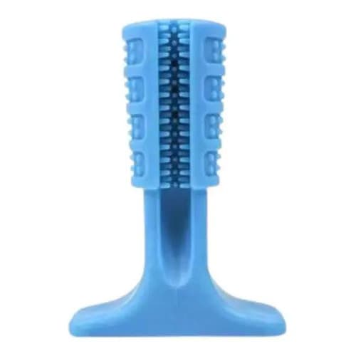 Escova Dentes Pet Mordedor Canino Limpeza Brinquedo Cachorro Sabor Azul
